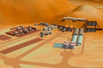 Марсианская станция, рисунок с сайта 4Frontiers.com Марсианская станция, рисунок с сайта 4Frontiers.com