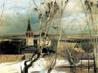Алексей Саврасов "Грачи прилетели" (1871). Репродукция с сайта krasu.ru Алексей Саврасов "Грачи прилетели" (1871). Репродукция с сайта krasu.ru