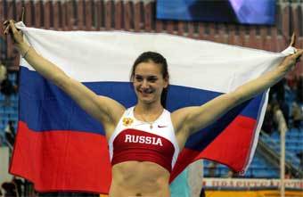 Елена Исинбаева после победы на чемпионате мира. Фото Юриса Вулиса Елена Исинбаева после победы на чемпионате мира. Фото Юриса Вулиса