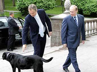 Тони Блэр и Владимир Путин в Ново-Огарево, фото пресс-службы президента России 
