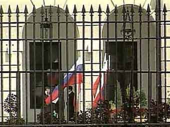 Посольство России в Польше, кадр телеканала НТВ