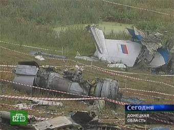 Обломки разбившегося Ту-154. Кадр НТВ
