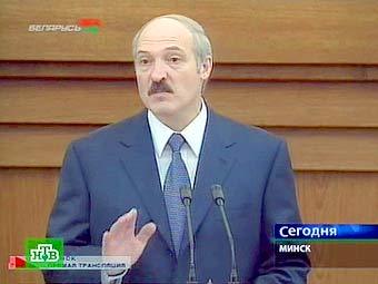 Александр Лукашенко. Кадр телеканала НТВ, архив 