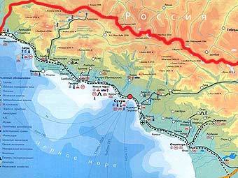 Карта побережья Абхазии с сайта gagra.org.