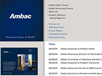 Скриншот официального сайта Ambac