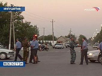 Пост сотрудников МВД Ингушетии. Кадр телеканала "Россия", архив