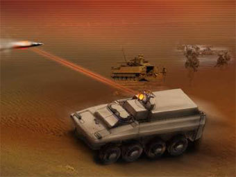 Бронемашина с лазером JHPSSL. Иллюстрация Northrop Grumman