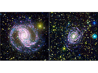 ��������� ���� ���������� ��������� NGC 1566. �� ������ ������ ����� ������� ���������� ������ �����. ���� NASA/JPL-Caltech/JHU 