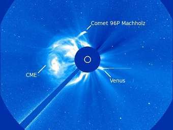 ������ 96P Machholz �� ������, ��������� ��������� SOHO. ����������� NASA/ESA/SOHO