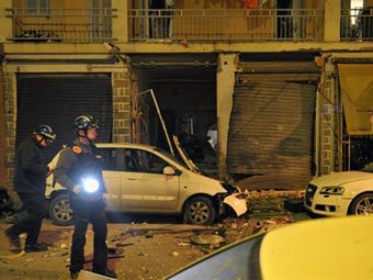 На место одного из взрывов в Аяччо. Фото ©AFP