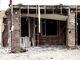 Место взрыва в Грозном. Кадр телеканала "Россия 24"