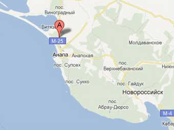 Село Цибанобалка на карте Краснодарского края. Изображение с сайта maps.google.ru