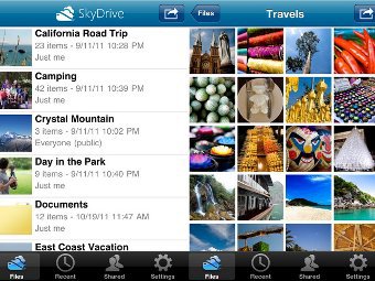 Скриншоты SkyDrive для iPhone