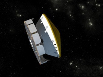 Компьютерная модель космического аппарата с MSL на борту. Иллюстрация NASA 