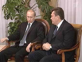 Владимир Путин и Виктор Янукович в Ново-Огарево. Кадр Первого канала
