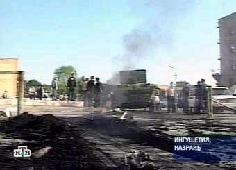 Назрань после атаки боевиков. Кадр НТВ, архив